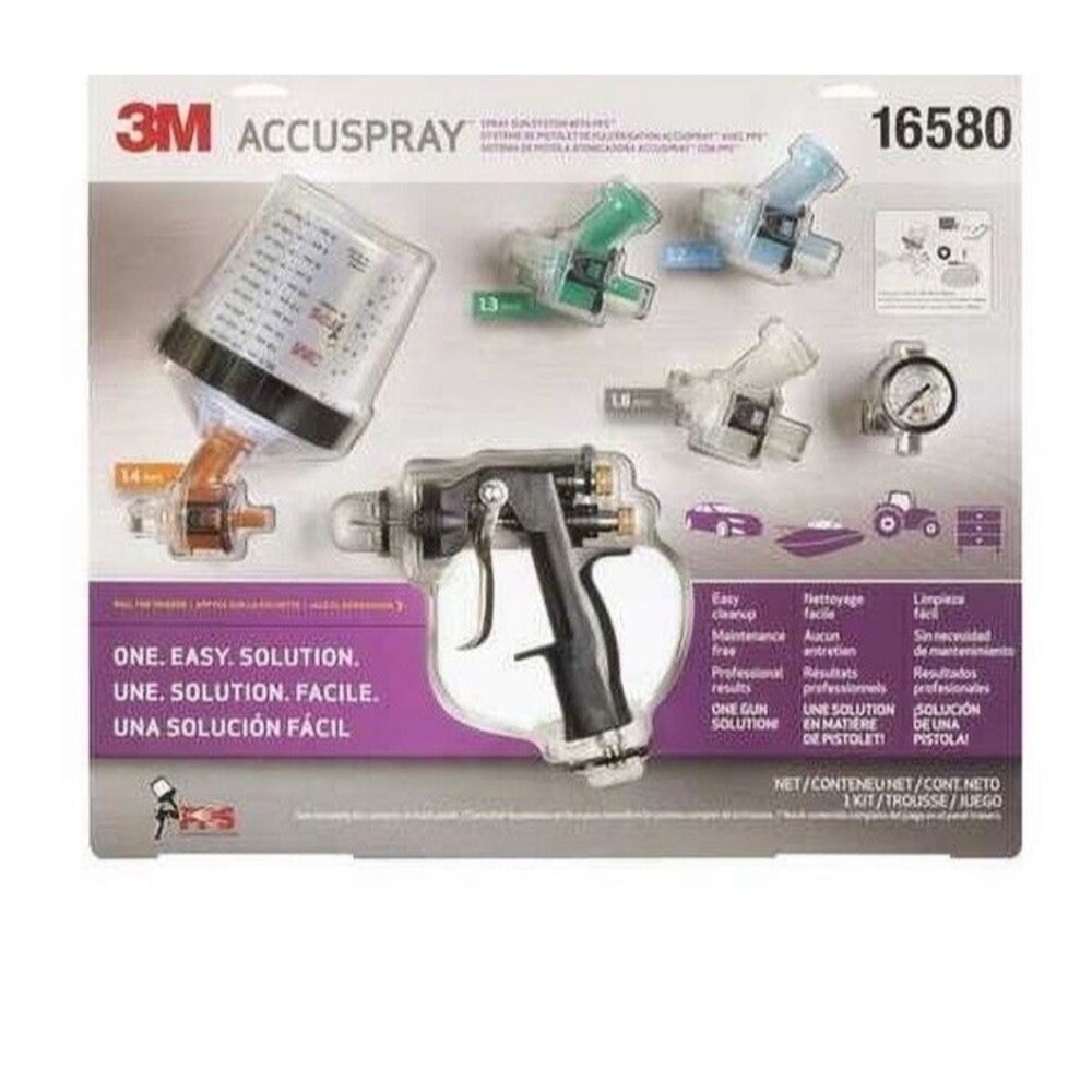 3M Accuspray ONE Auto Paint Spray Gun System Kit with Standard PPS 16580 NEW